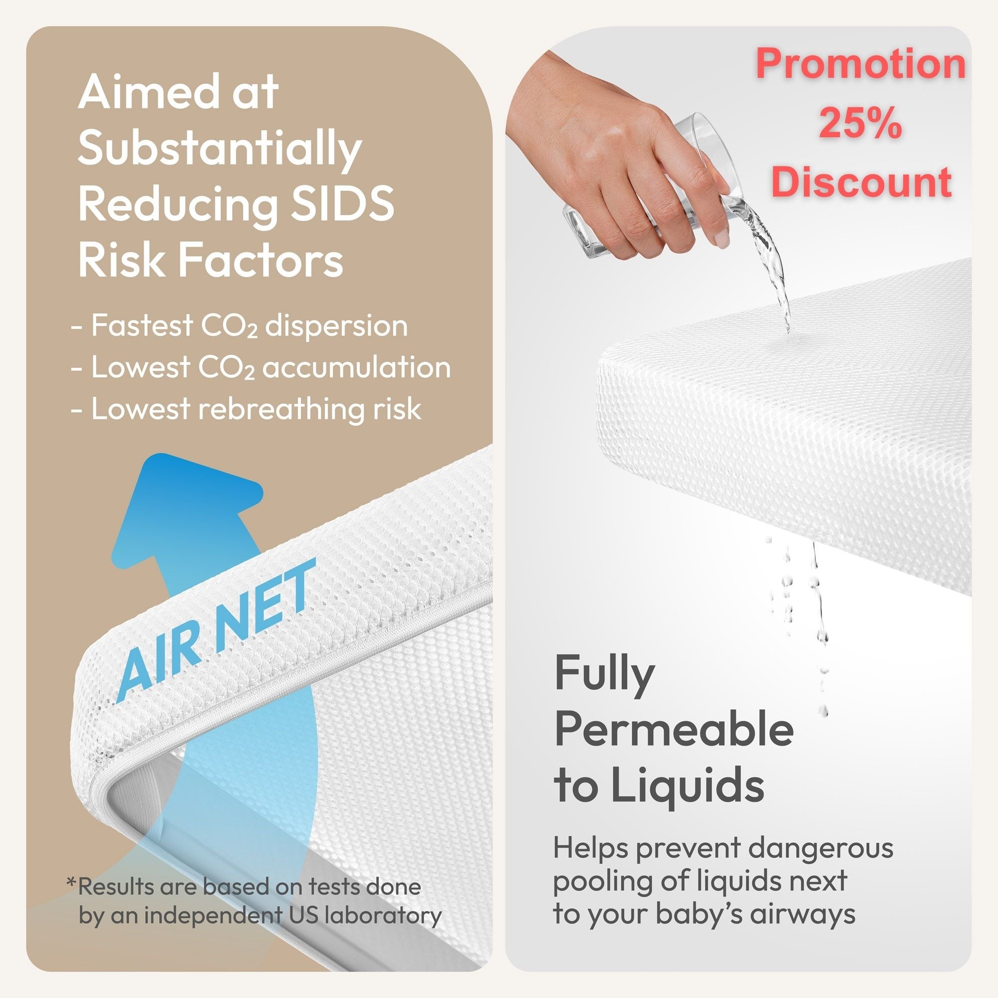 Substantially reducing SIDS risk. Safest. Choose the best from your baby.