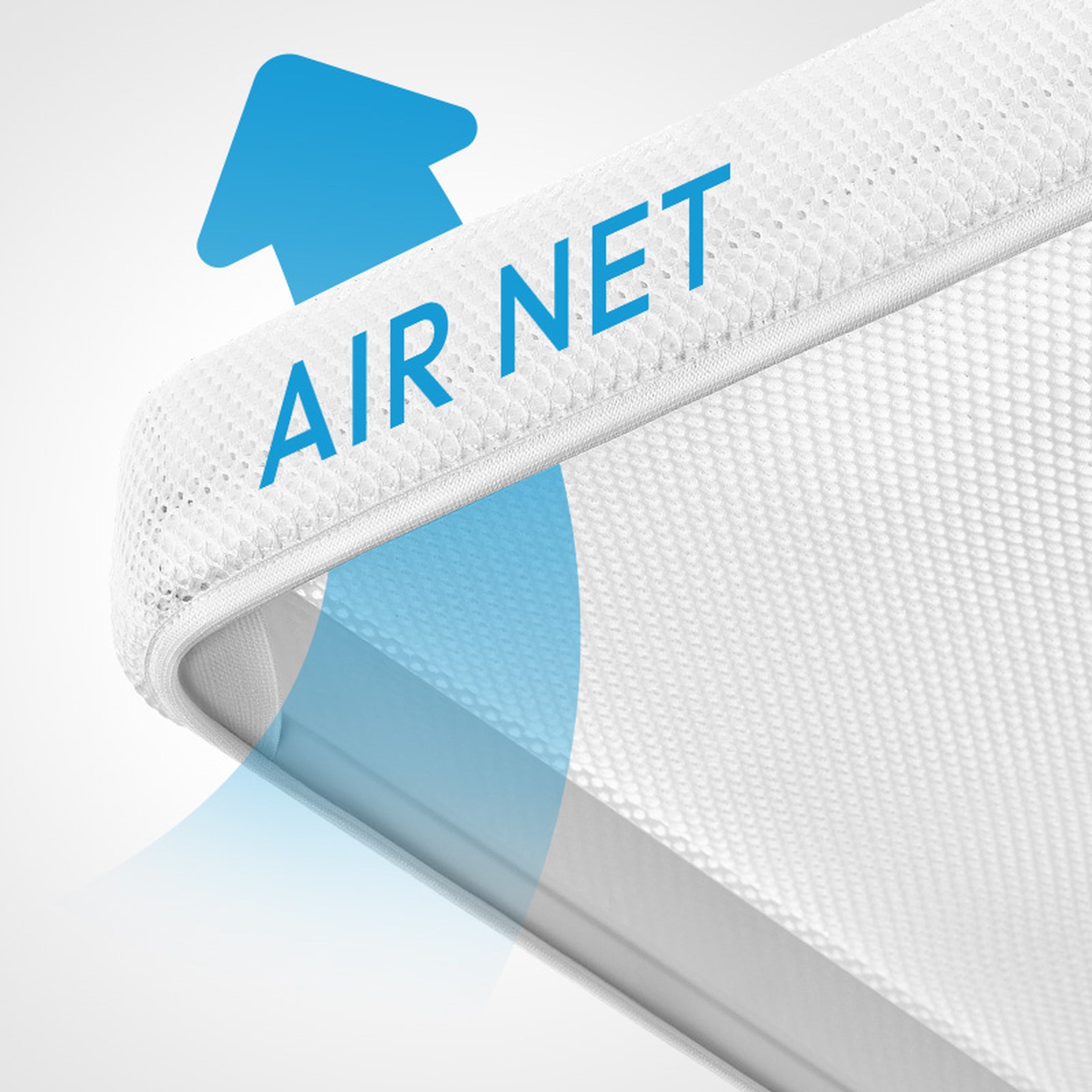 Air flows through the net freely. Unlike other so called breathable mattresses.